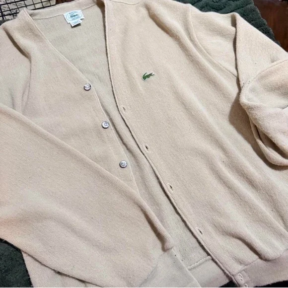Vintage Lacoste Men's Classic Cardigan Size XL Excellent Condition - Picture 1 of 2